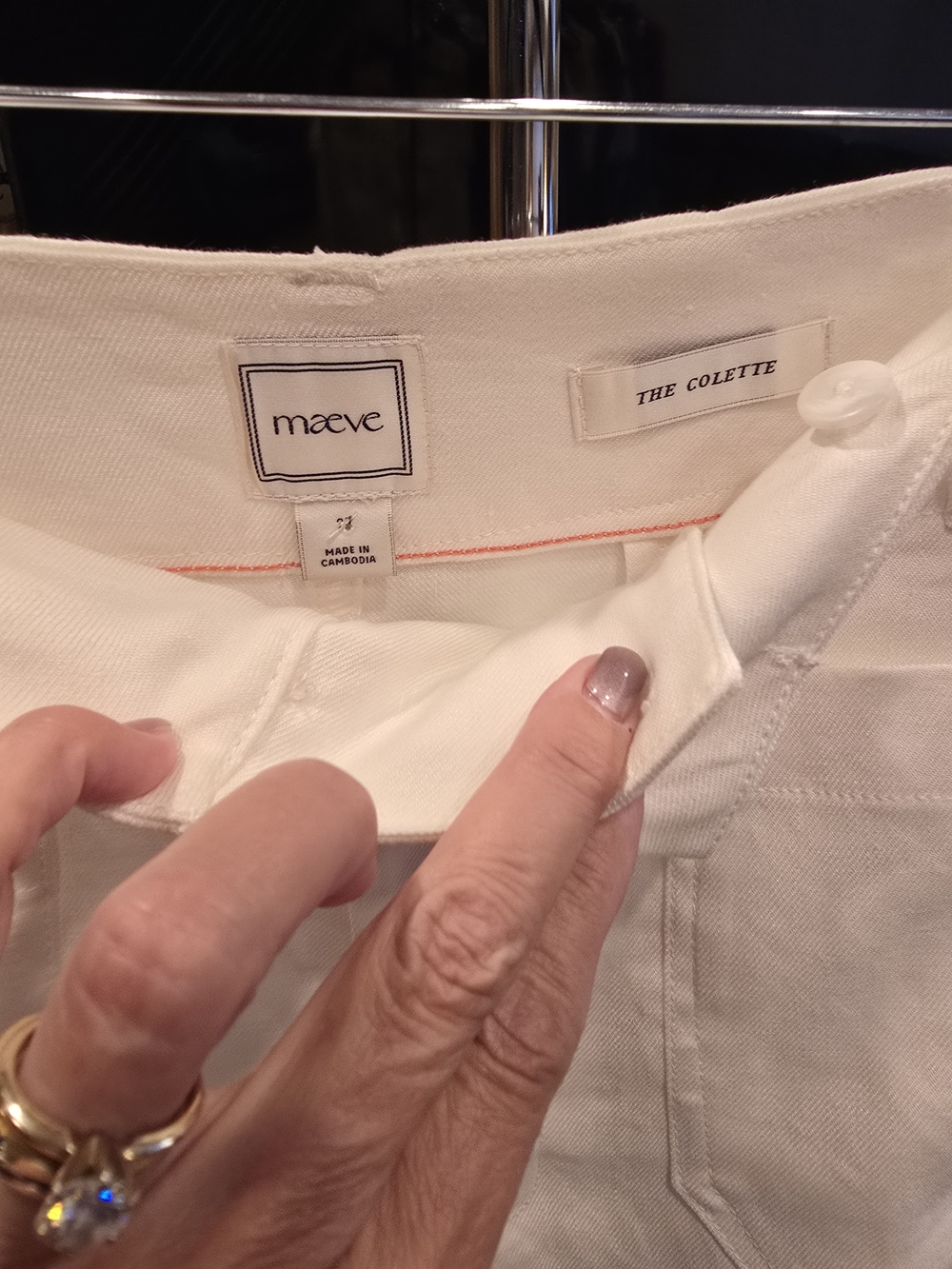 Anthropology Maevy Cream Pants, Size 27, NWT - Picture 3 of 8